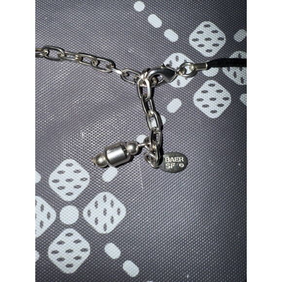 Baer SF Interconnected Circles Silver Tone Corded Adjustable Necklace 26-30" - Picture 7 of 10